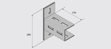 EF100-2WB Two-Way Bracket HDG