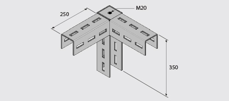 EF100-3WB Three-Way Bracket (Left Hand) HDG