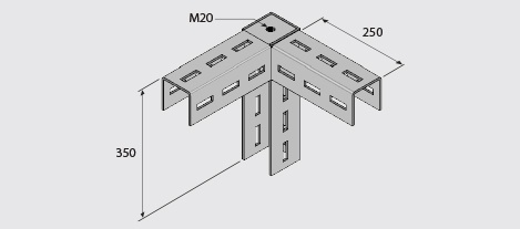 EF100-3WB Three-Way Bracket (Right Hand) HDG