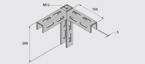 EF50-3WB Three-Way Bracket (Right Hand) HDG