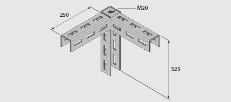 EF80-3WB Three-Way Bracket (Left Hand) HDG