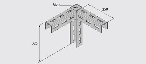 EF80-3WB Three-Way Bracket (Right Hand) HDG