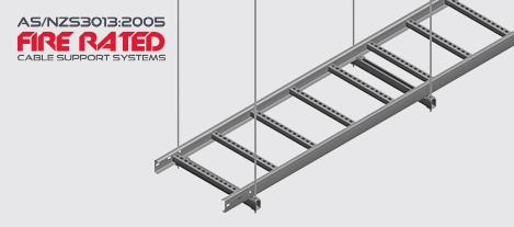 FRN2T Fire Rated N2 Ladder on Trapeze Brackets HDG