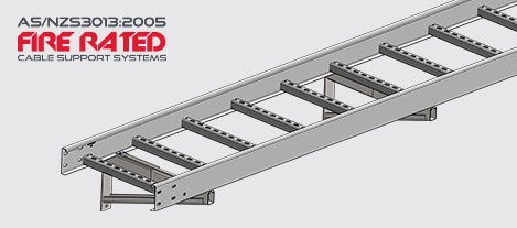 FRN3CB Fire Rated N3 Ladder on Cantilever Brackets HDG