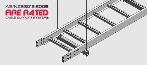 FRN3T Fire Rated N3 Ladder on Trapeze Brackets HDG