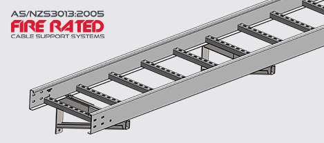 FRN4CB Fire Rated N4 Ladder on Cantilever Brackets HDG