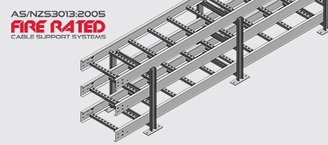 FRN4H Fire Rated N4 Ladder on H-Frames HDG