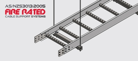FRN4T Fire Rated N4 Ladder on Trapeze Brackets HDG